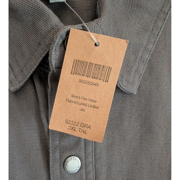 Duluth Trading Jacket Mens 2XL Tall Fire Hose Limber Lined Snap Canvas Shirt NWT - Picture 6 of 11